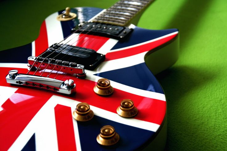 guitar with england flag